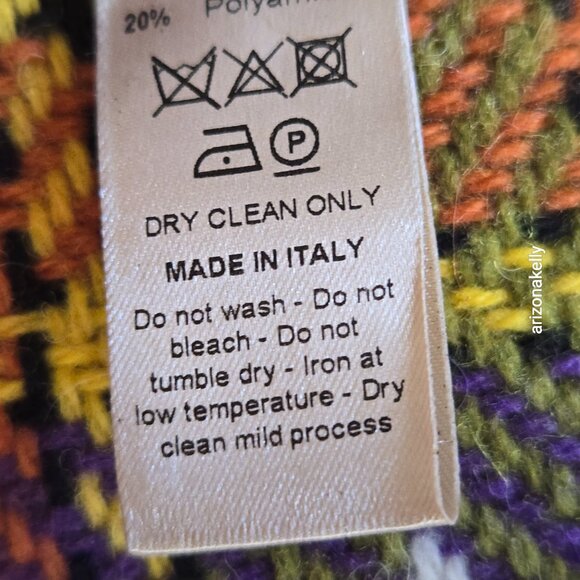 NWOT Altea Wool Scarf Retro Plaid Fringed Italy - Picture 11 of 16